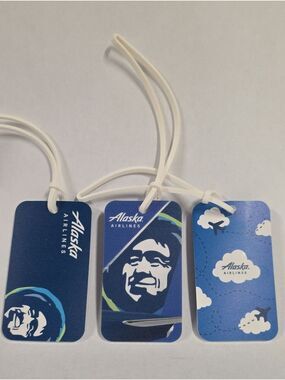 Alaska Airlines Luggage Tags (3) Like New